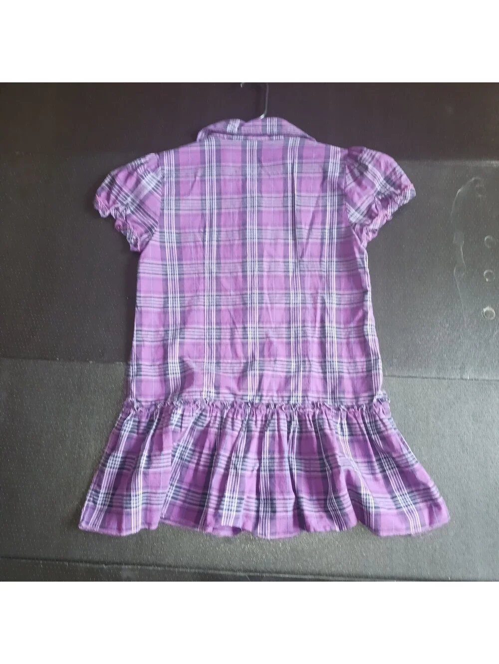 Wonder Kids  Girls purple plaid dress  Y Large 14-16